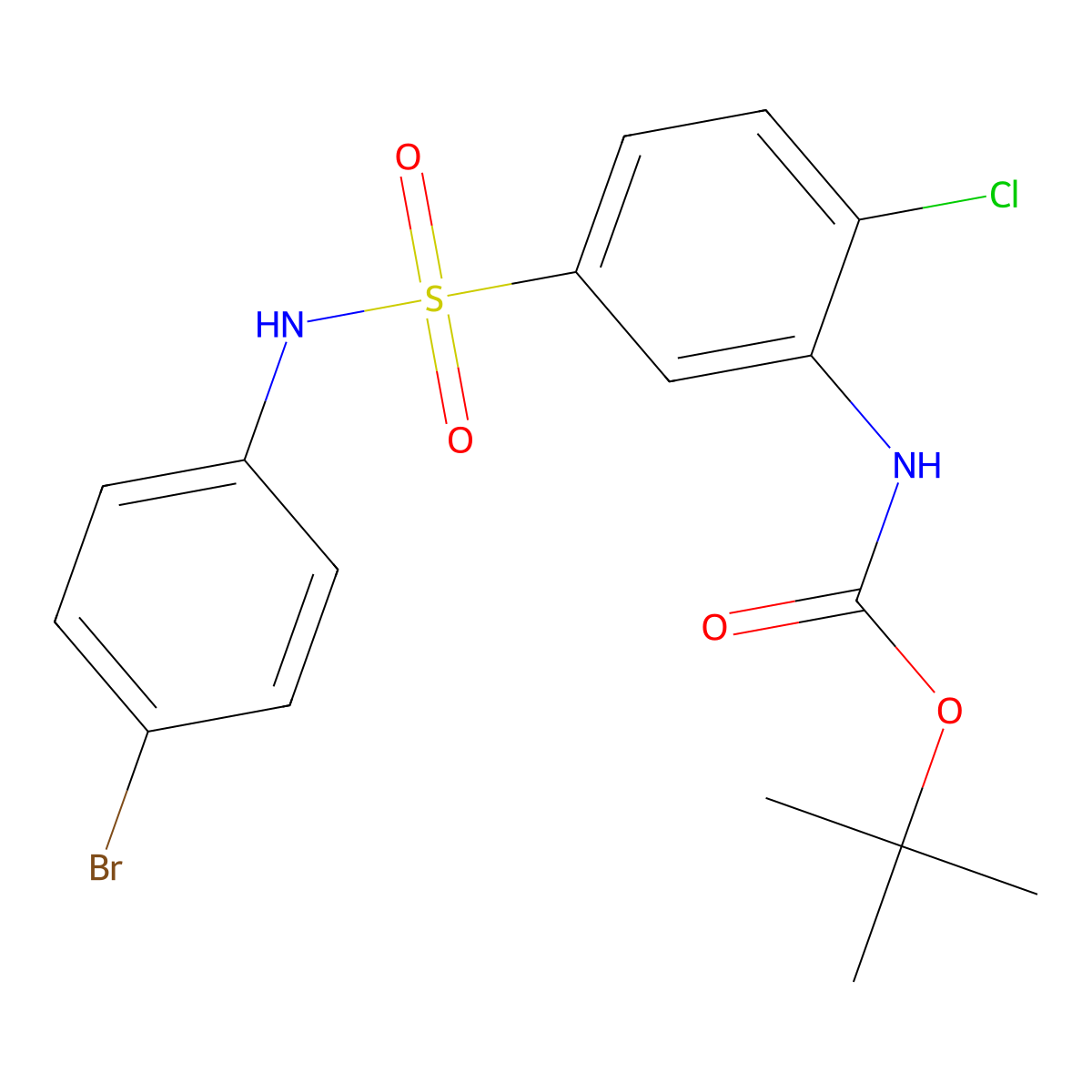 tert-butyl N-{5-[(4-bromophenyl)sulfamoyl]-2-chlorophenyl}carbamate molecular structure, CAS 2680887-49-2