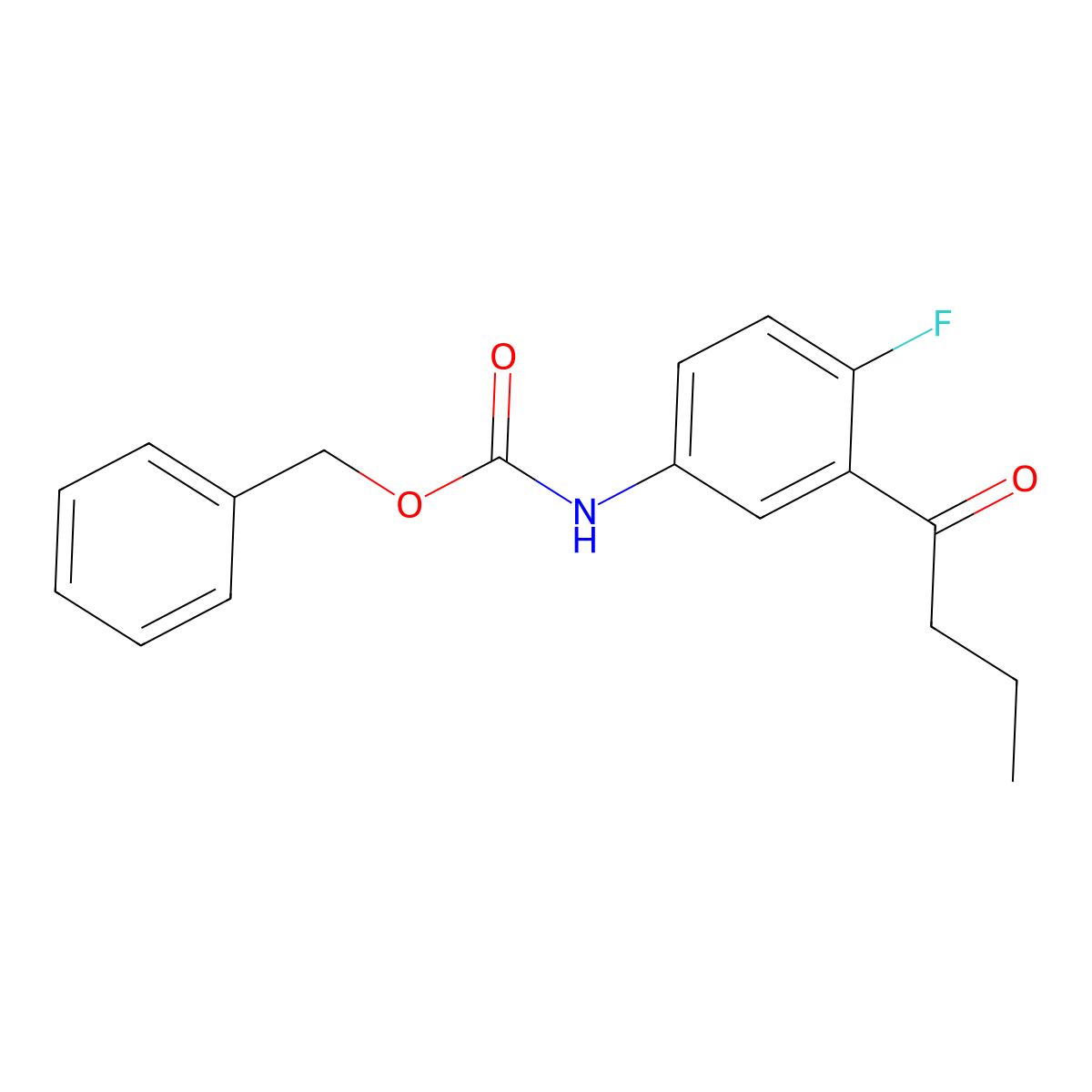 benzyl N-(3-butanoyl-4-fluorophenyl)carbamate molecular structure, CAS 2680887-50-5