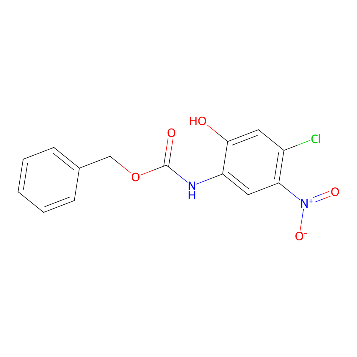 benzyl N-(4-chloro-2-hydroxy-5-nitrophenyl)carbamate molecular structure, CAS 2680887-62-9