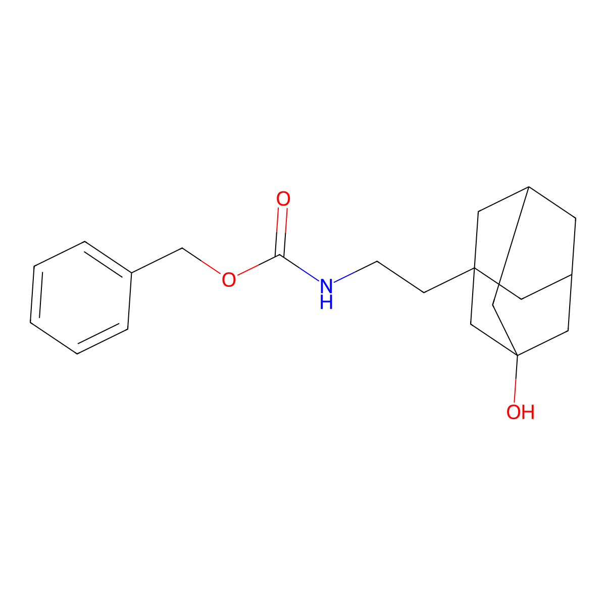 benzyl N-[2-(3-hydroxyadamantan-1-yl)ethyl]carbamate molecular structure, CAS 2680887-71-0