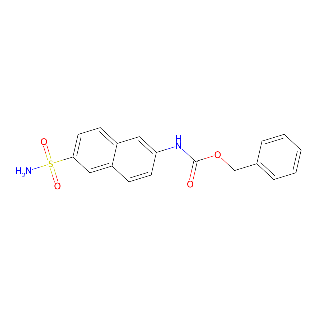 benzyl N-(6-sulfamoylnaphthalen-2-yl)carbamate molecular structure, CAS 2680887-72-1