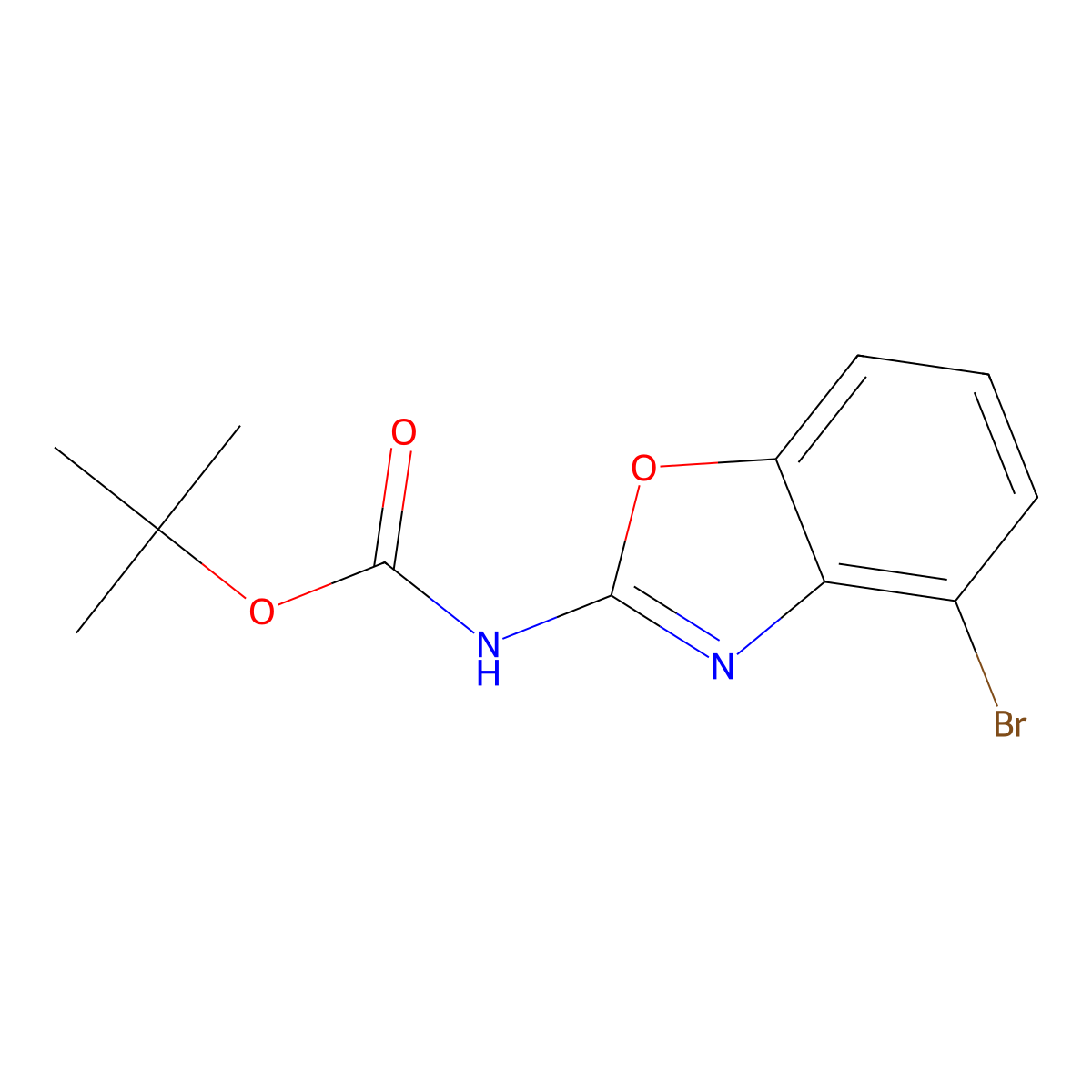 tert-Butyl (4-bromobenzo[d]oxazol-2-yl)carbamate molecular structure, CAS 2680887-74-3
