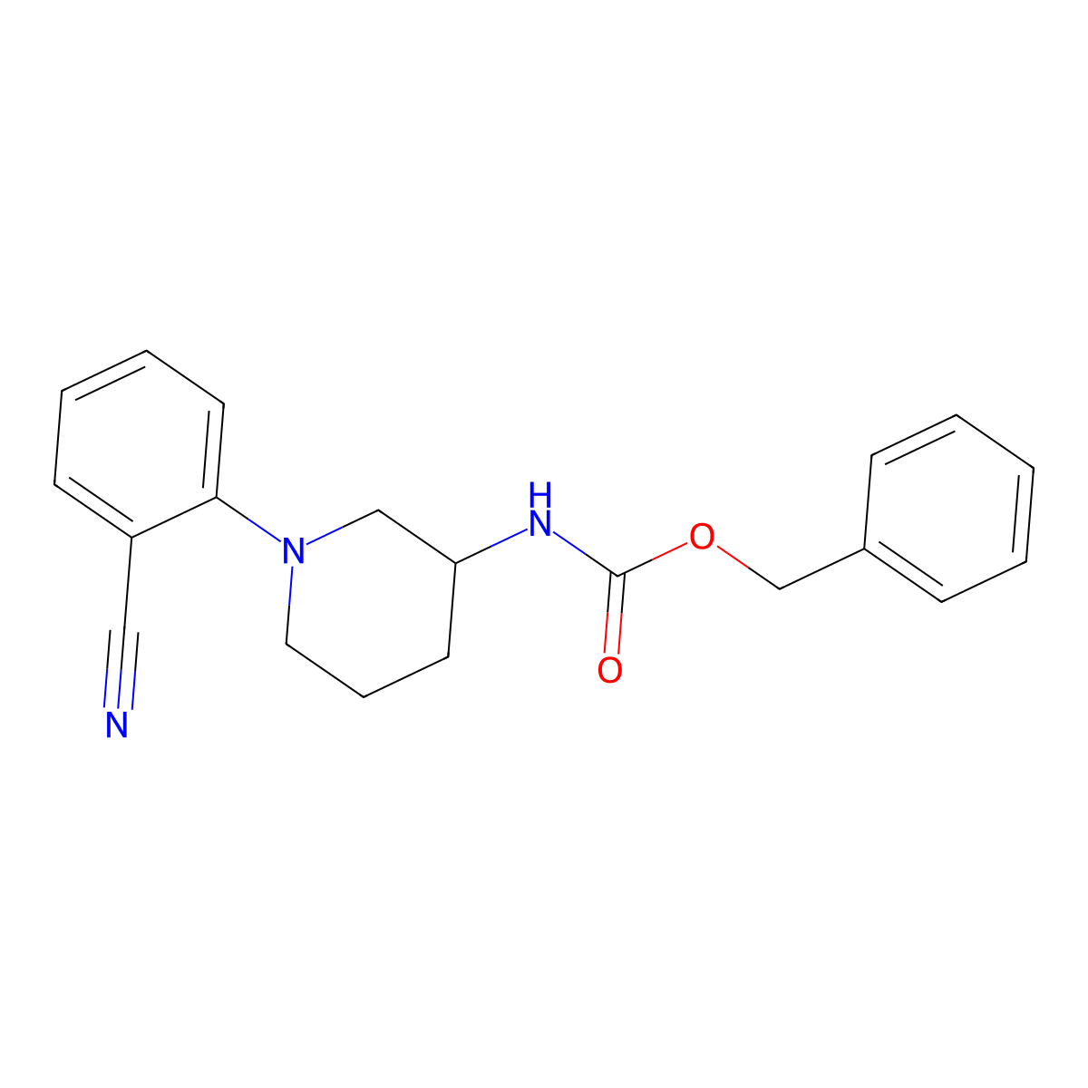 benzyl N-[1-(2-cyanophenyl)piperidin-3-yl]carbamate molecular structure, CAS 2680887-76-5