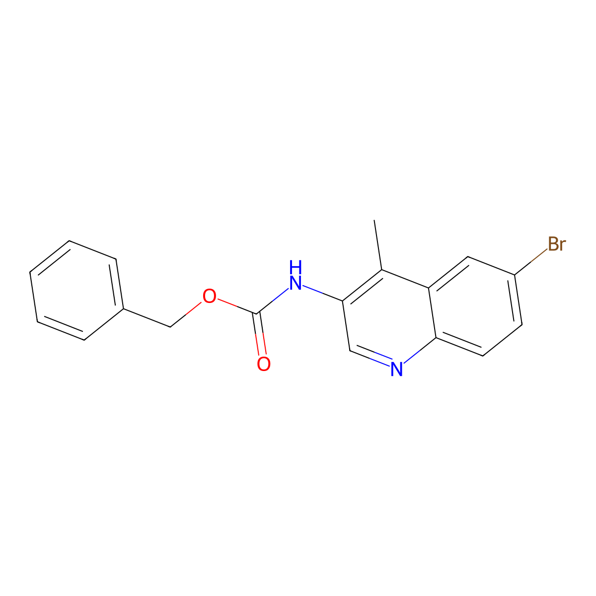 benzyl N-(6-bromo-4-methylquinolin-3-yl)carbamate molecular structure, CAS 2680887-81-2