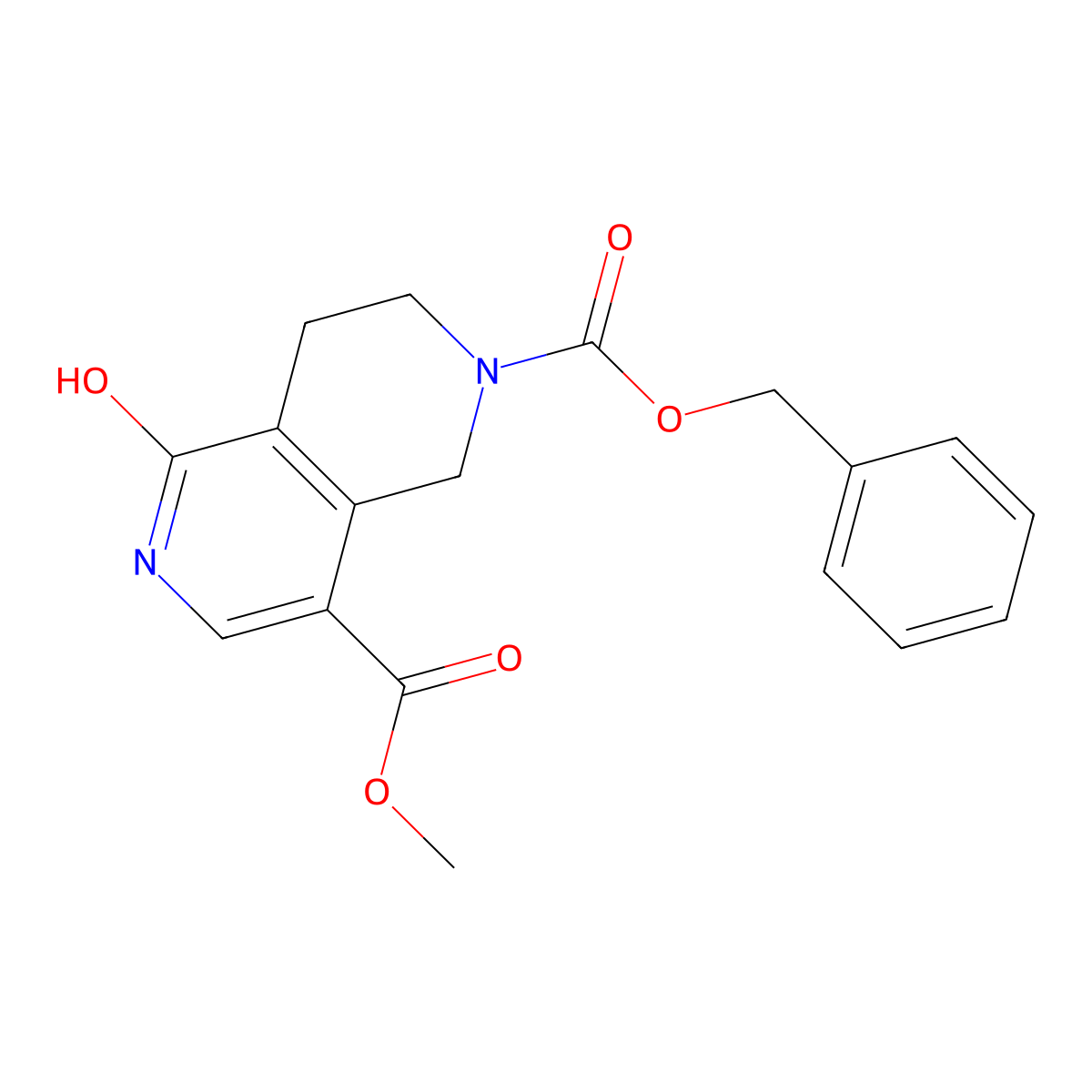 2-Benzyl 8-methyl 5-hydroxy-1,2,3,4-tetrahydro-2,6-naphthyridine-2,8-dicarboxylate molecular structure, CAS 2680887-87-8