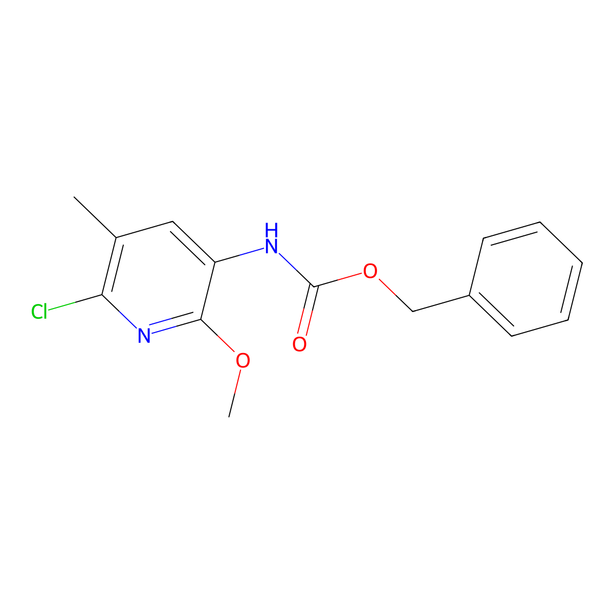 benzyl N-(6-chloro-2-methoxy-5-methylpyridin-3-yl)carbamate molecular structure, CAS 2680888-21-3
