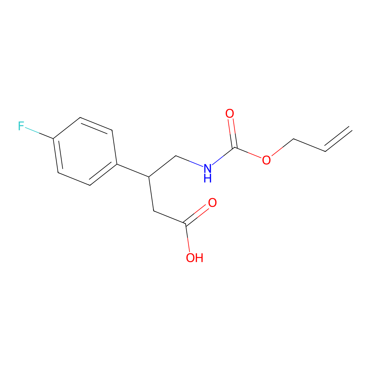 3-(4-Fluorophenyl)-4-{[(prop-2-en-1-yloxy)carbonyl]amino}butanoic acid molecular structure, CAS 2680888-25-7