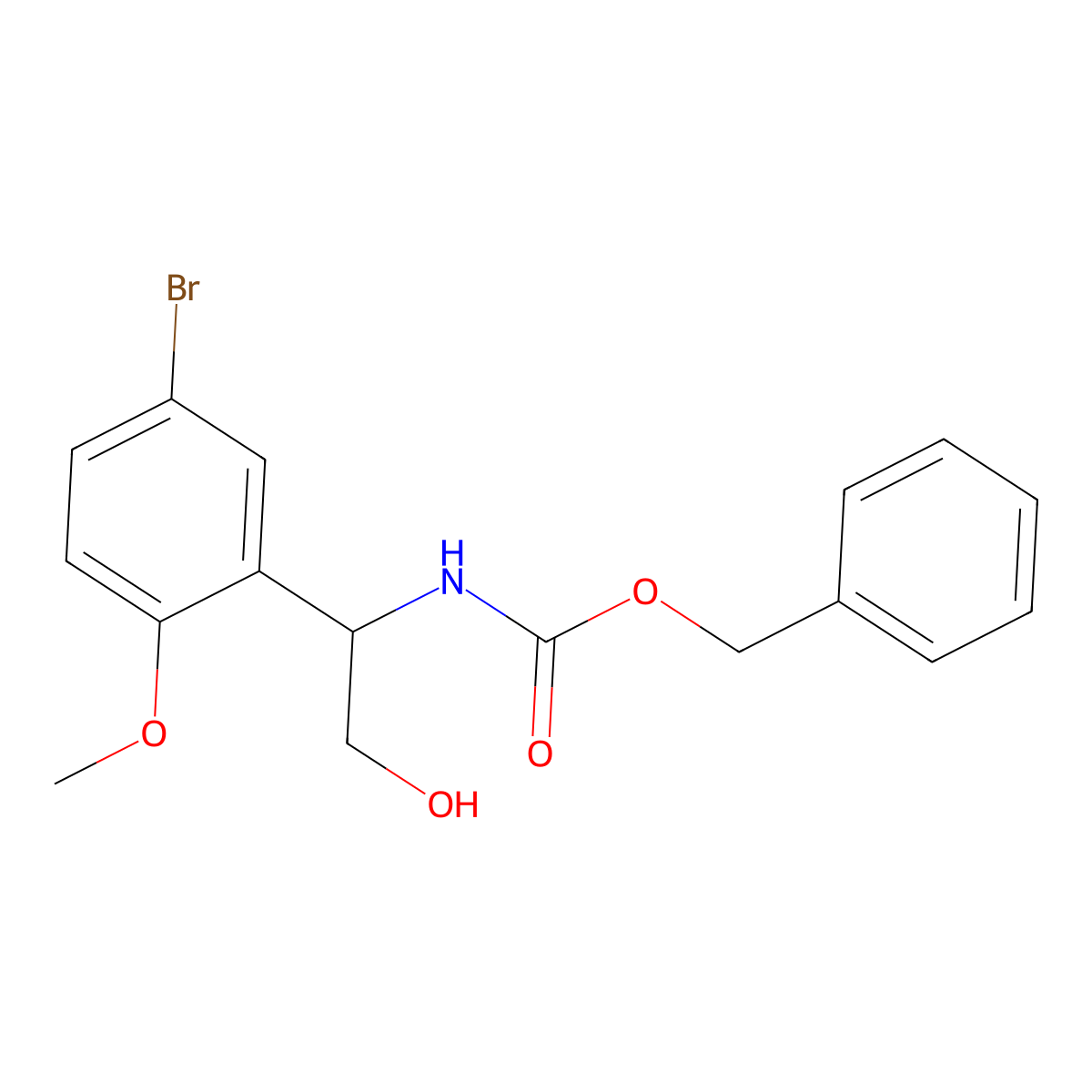 benzyl N-[1-(5-bromo-2-methoxyphenyl)-2-hydroxyethyl]carbamate molecular structure, CAS 2680888-33-7