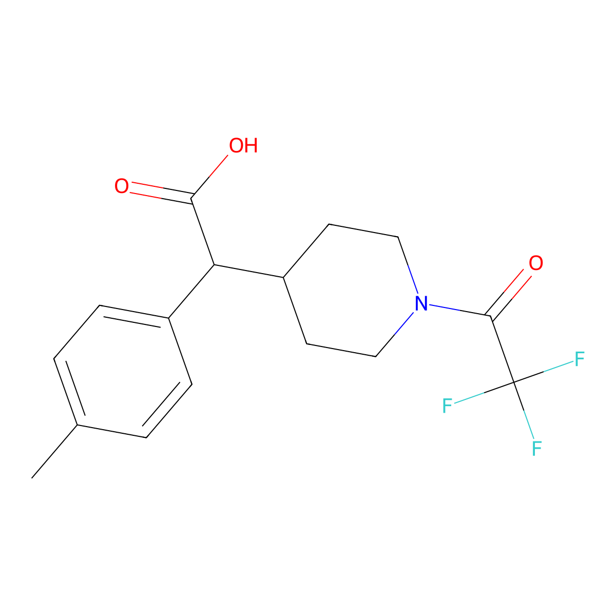 2-(4-Methylphenyl)-2-[1-(2,2,2-trifluoroacetyl)piperidin-4-yl]acetic acid molecular structure, CAS 2680888-45-1