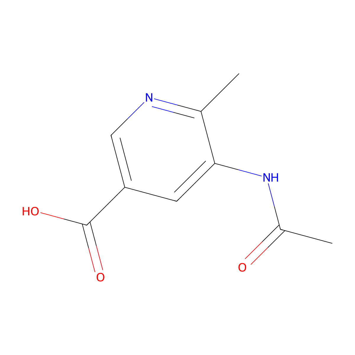 5-Acetamido-6-methylpyridine-3-carboxylic acid molecular structure, CAS 2680888-49-5