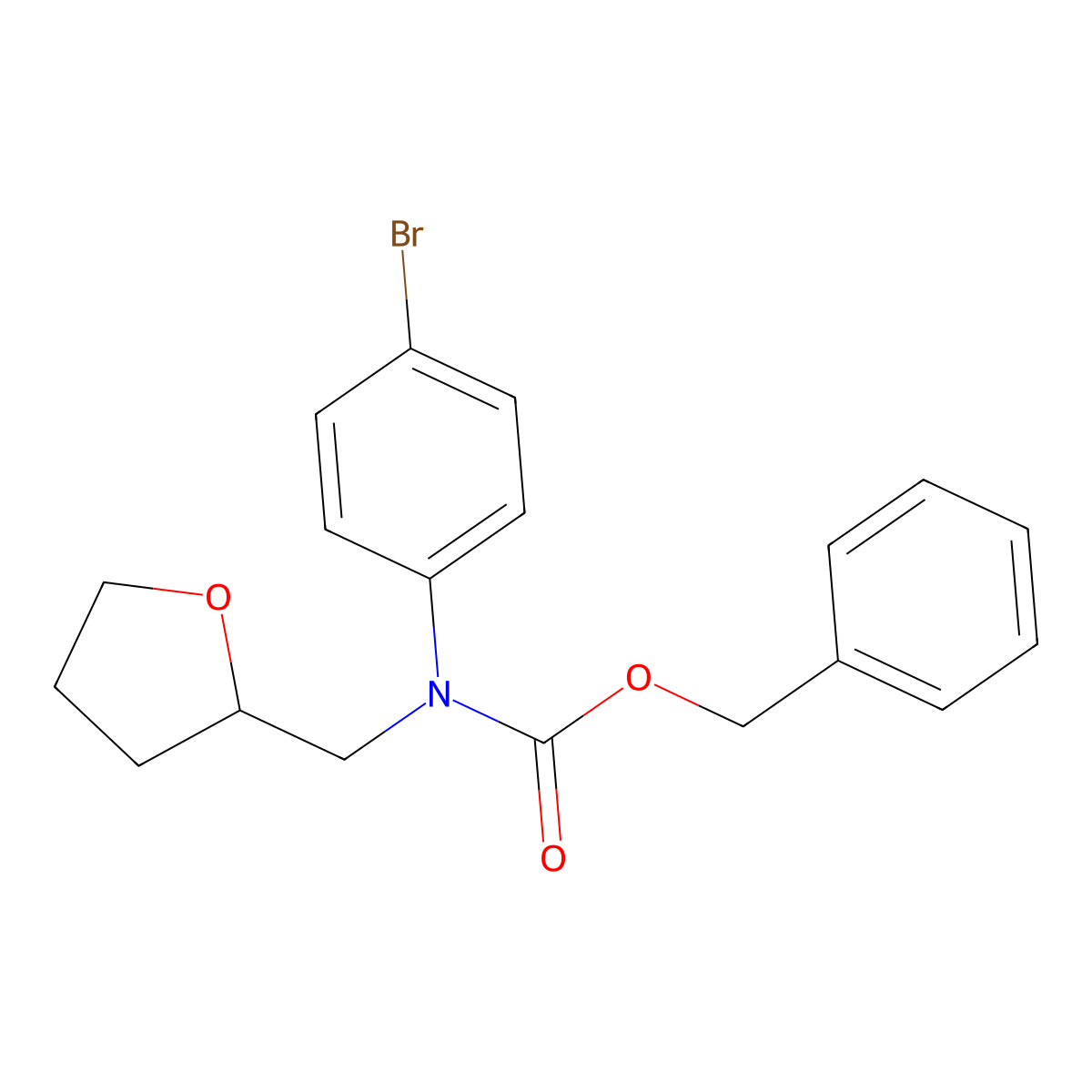 benzyl N-(4-bromophenyl)-N-[(oxolan-2-yl)methyl]carbamate molecular structure, CAS 2680888-51-9