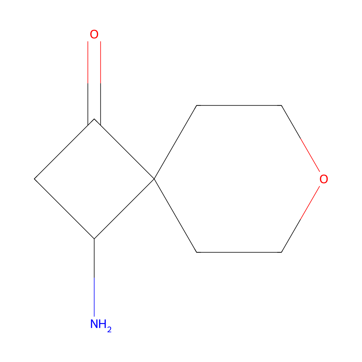 3-Amino-7-oxaspiro[3.5]nonan-1-one molecular structure, CAS 2680888-54-2