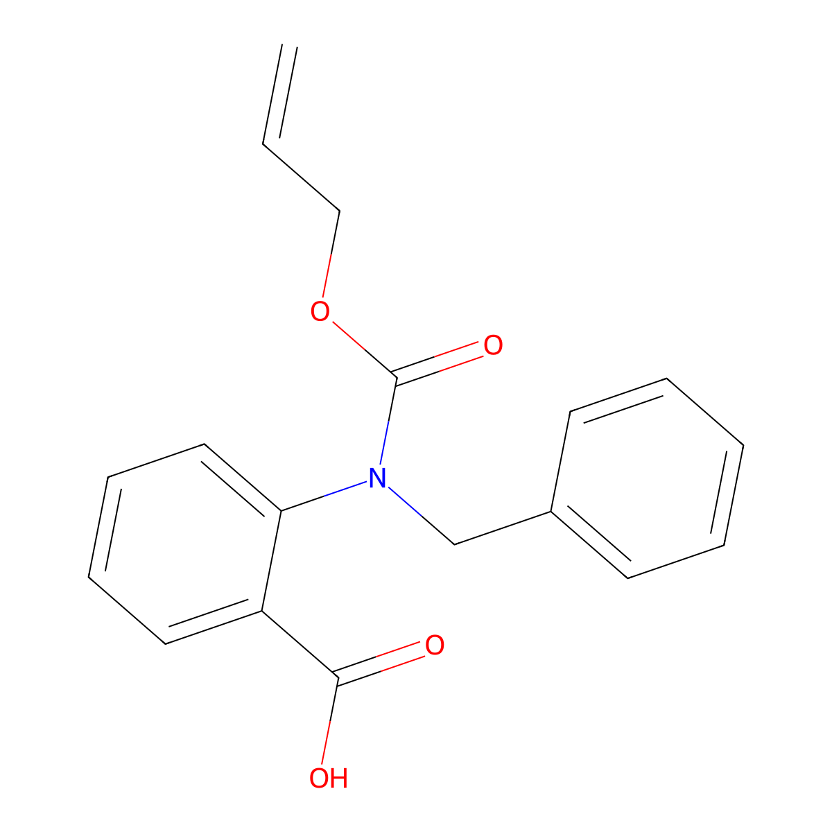 2-{Benzyl[(prop-2-en-1-yloxy)carbonyl]amino}benzoic acid molecular structure, CAS 2680888-55-3