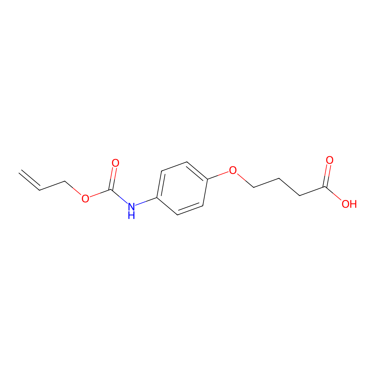 4-(4-{[(Prop-2-en-1-yloxy)carbonyl]amino}phenoxy)butanoic acid molecular structure, CAS 2680888-57-5