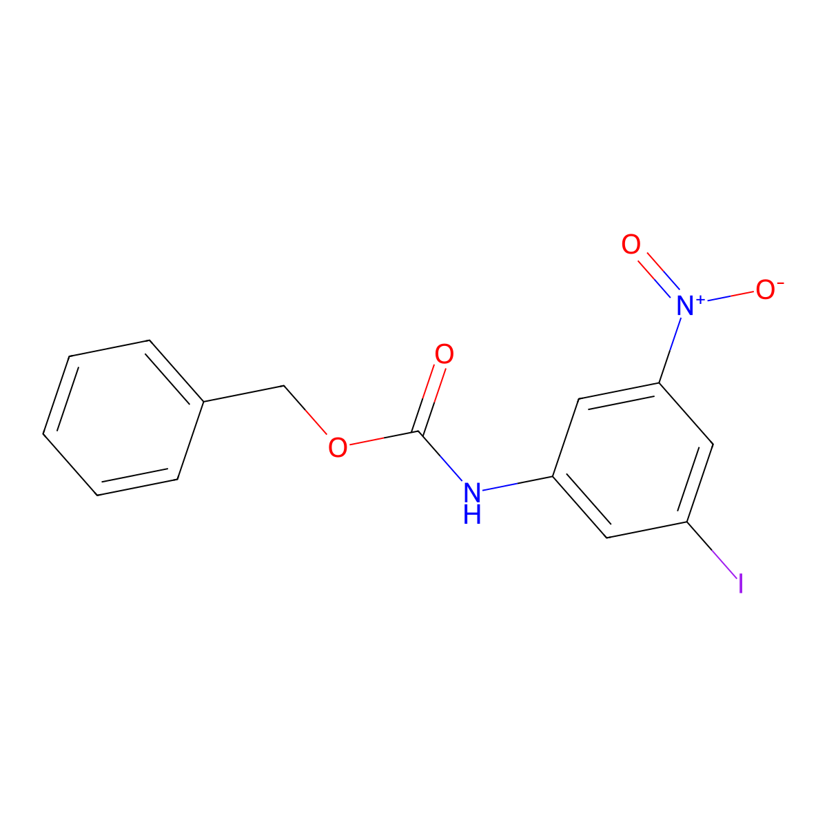 benzyl N-(3-iodo-5-nitrophenyl)carbamate molecular structure, CAS 2680888-58-6