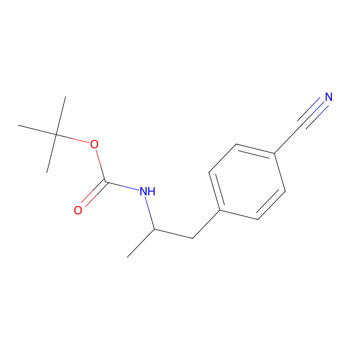 tert-butyl N-[1-(4-cyanophenyl)propan-2-yl]carbamate molecular structure, CAS 2680888-65-5