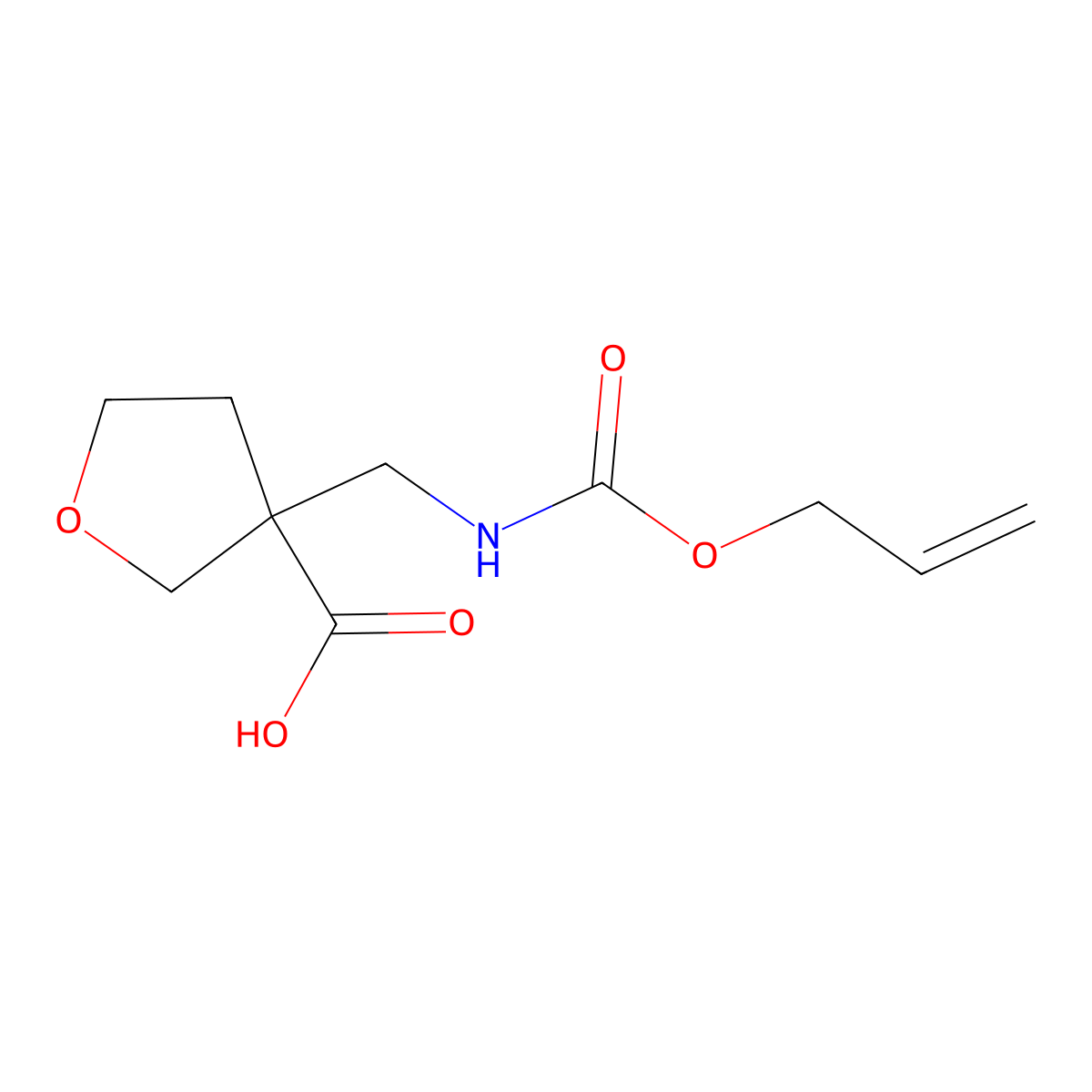 3-({[(Prop-2-en-1-yloxy)carbonyl]amino}methyl)oxolane-3-carboxylic acid molecular structure, CAS 2680888-71-3