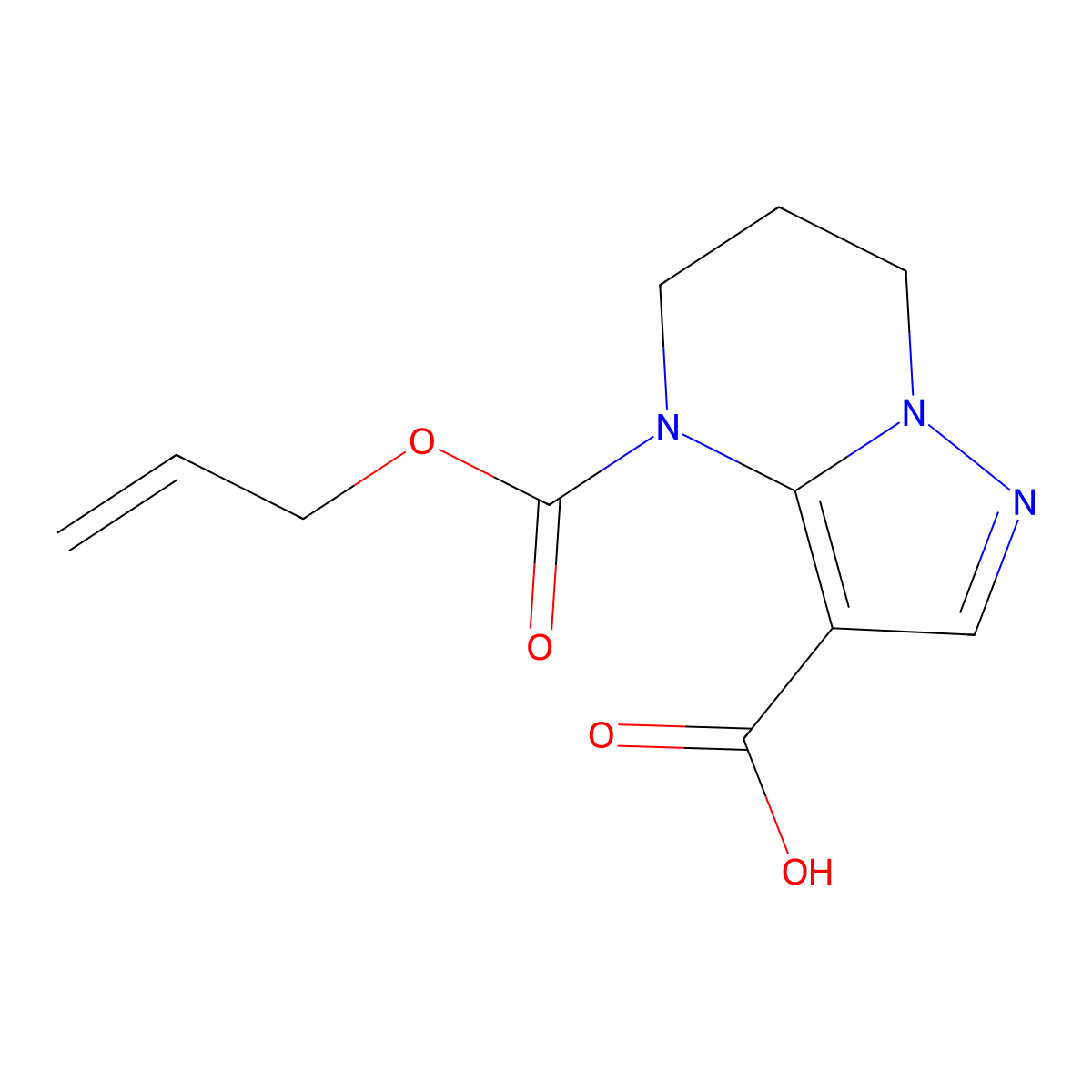 4-[(prop-2-en-1-yloxy)carbonyl]-4H,5H,6H,7H-pyrazolo[1,5-a]pyrimidine-3-carboxylic acid molecular structure, CAS 2680888-74-6