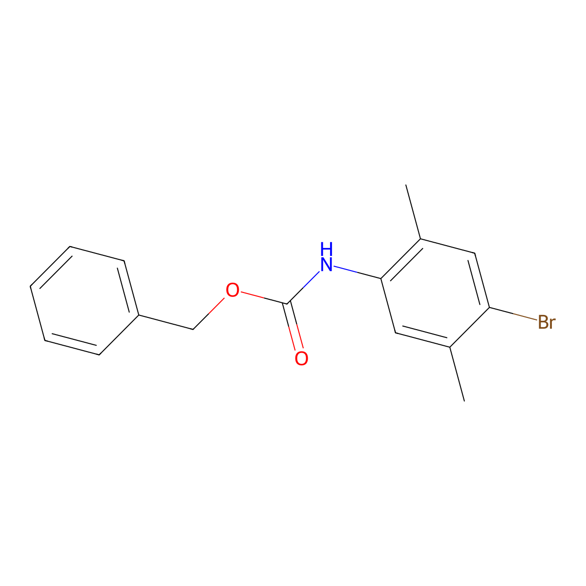 benzyl N-(4-bromo-2,5-dimethylphenyl)carbamate molecular structure, CAS 2680888-77-9