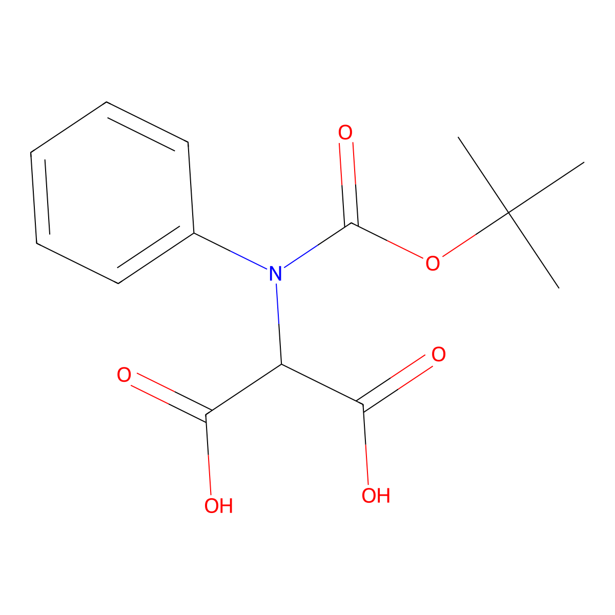 2-{[(Tert-butoxy)carbonyl](phenyl)amino}propanedioic acid molecular structure, CAS 2680888-79-1