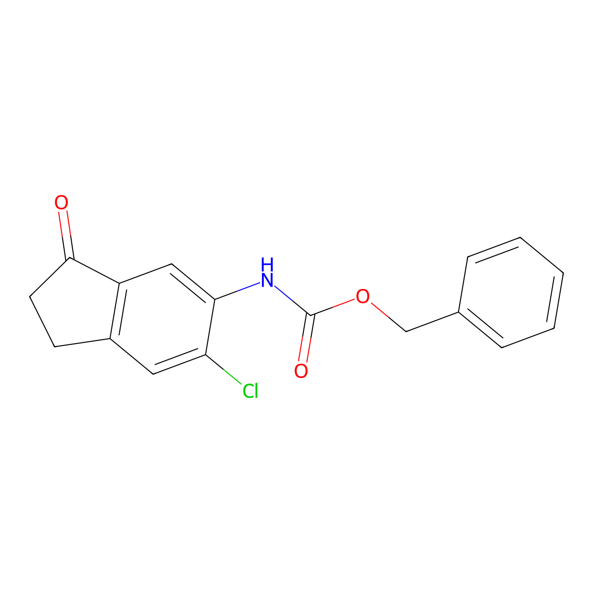 benzyl N-(6-chloro-3-oxo-2,3-dihydro-1H-inden-5-yl)carbamate molecular structure, CAS 2680888-94-0