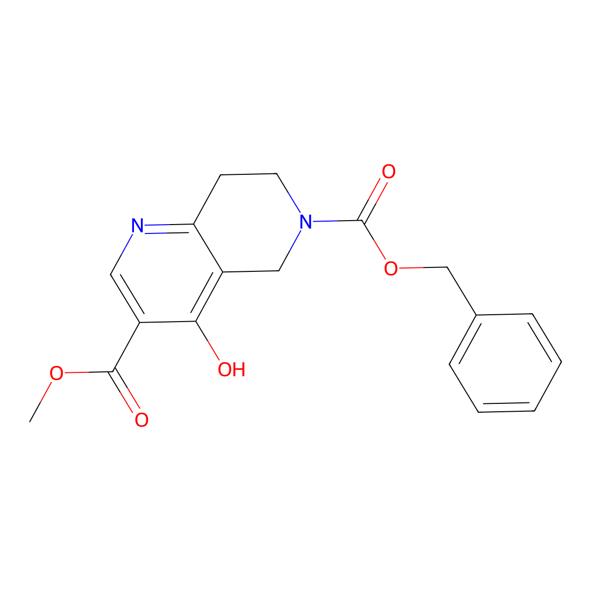 6-Benzyl 3-methyl 4-hydroxy-5,6,7,8-tetrahydro-1,6-naphthyridine-3,6-dicarboxylate molecular structure, CAS 2680888-99-5