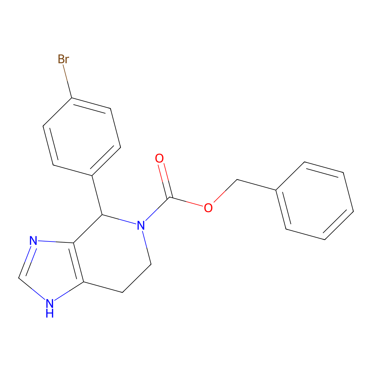 benzyl 4-(4-bromophenyl)-1H,4H,5H,6H,7H-imidazo[4,5-c]pyridine-5-carboxylate molecular structure, CAS 2680889-11-4