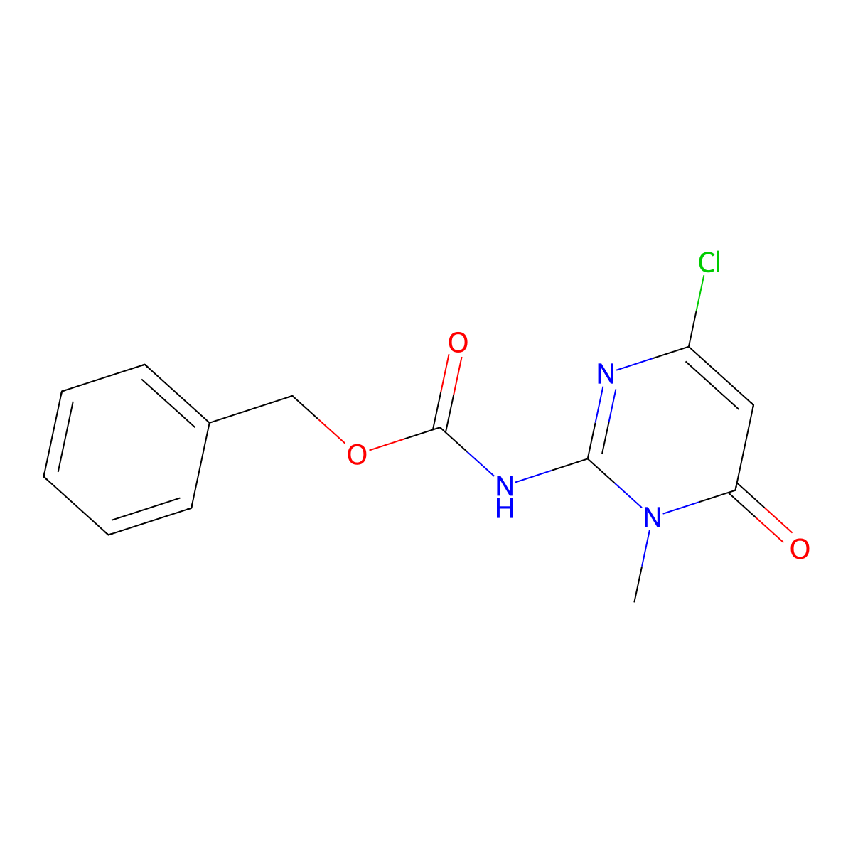 benzyl N-(4-chloro-1-methyl-6-oxo-1,6-dihydropyrimidin-2-yl)carbamate molecular structure, CAS 2680889-16-9