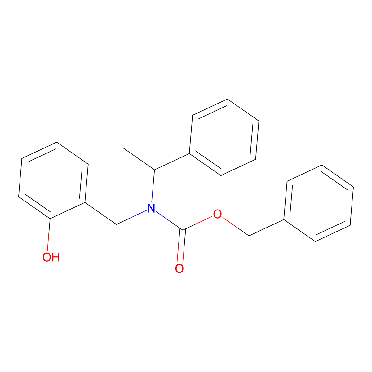 benzyl N-[(2-hydroxyphenyl)methyl]-N-(1-phenylethyl)carbamate molecular structure, CAS 2680889-34-1