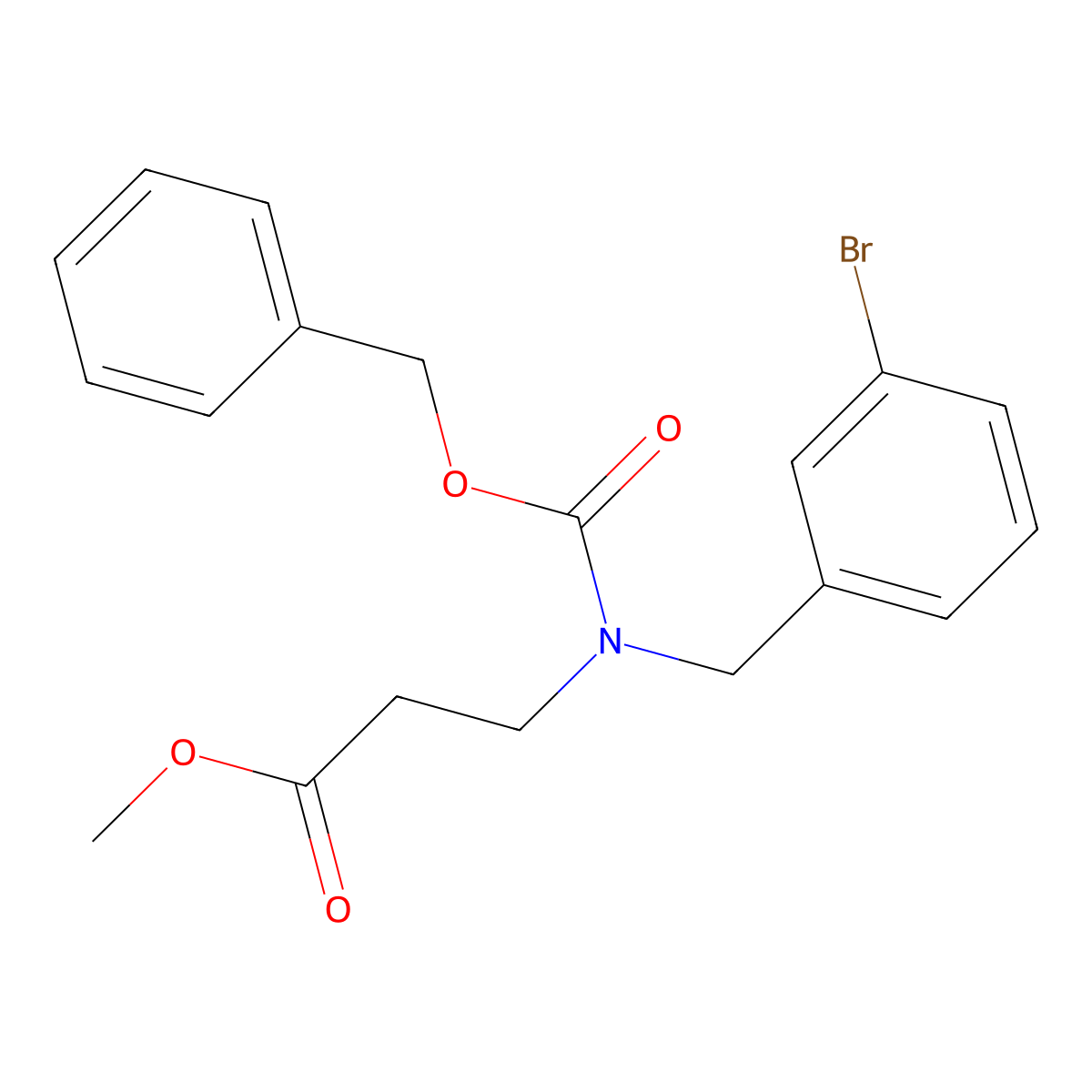 Methyl 3-{[(benzyloxy)carbonyl][(3-bromophenyl)methyl]amino}propanoate molecular structure, CAS 2680889-36-3
