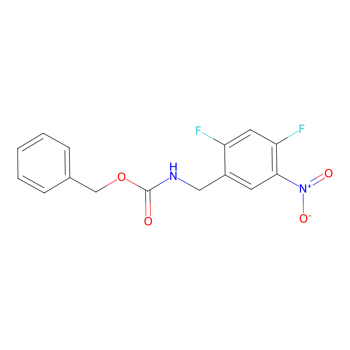 benzyl N-[(2,4-difluoro-5-nitrophenyl)methyl]carbamate molecular structure, CAS 2680889-39-6