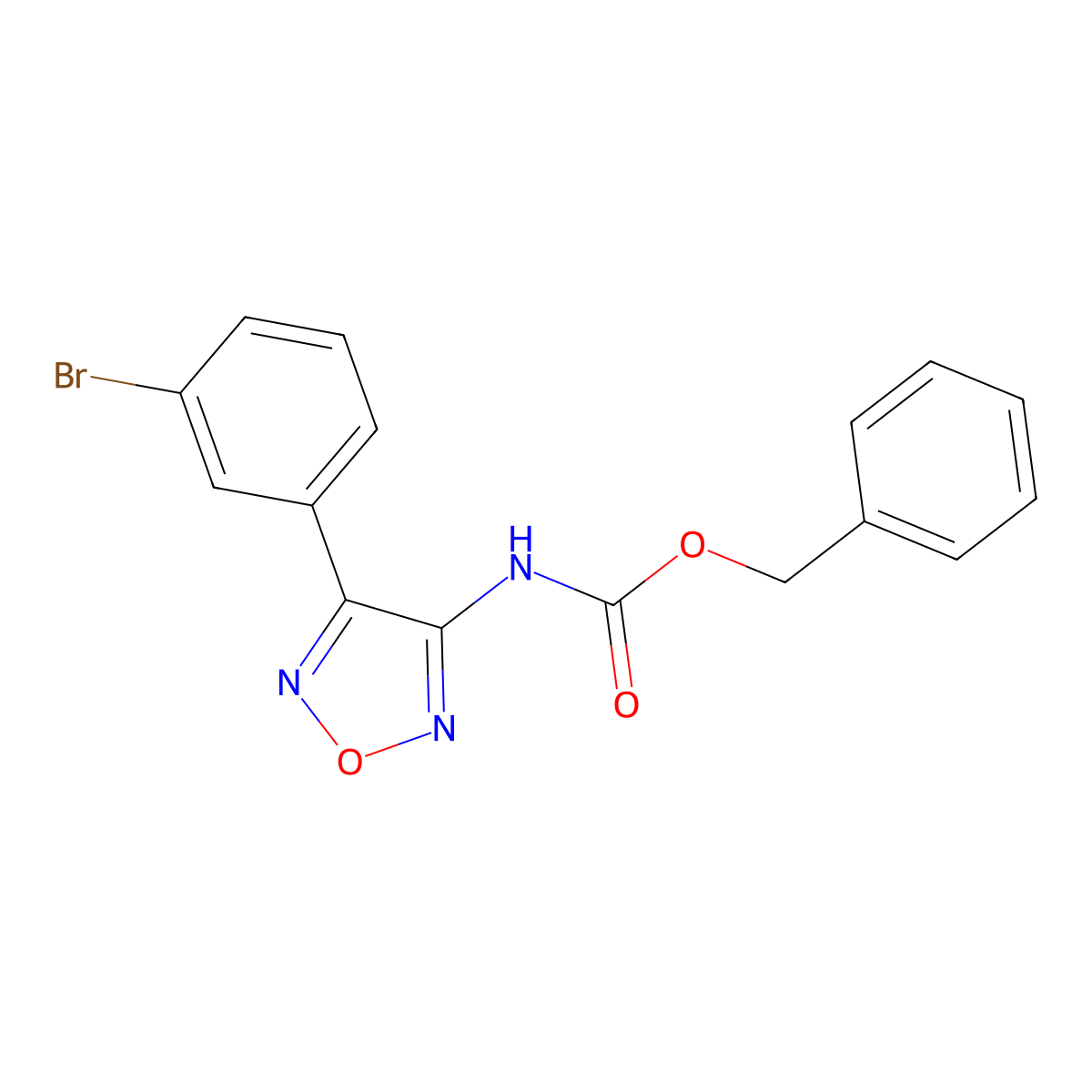 benzyl N-[4-(3-bromophenyl)-1,2,5-oxadiazol-3-yl]carbamate molecular structure, CAS 2680889-45-4