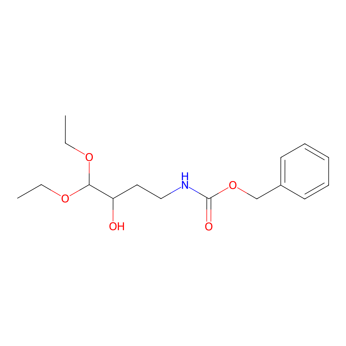 benzyl N-(4,4-diethoxy-3-hydroxybutyl)carbamate molecular structure, CAS 2680889-58-9