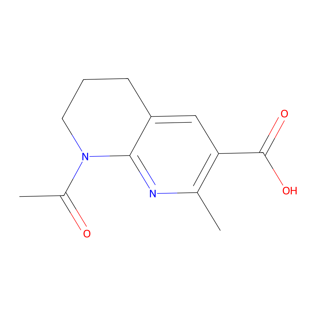 8-Acetyl-2-methyl-5,6,7,8-tetrahydro-1,8-naphthyridine-3-carboxylic acid molecular structure, CAS 2680889-59-0