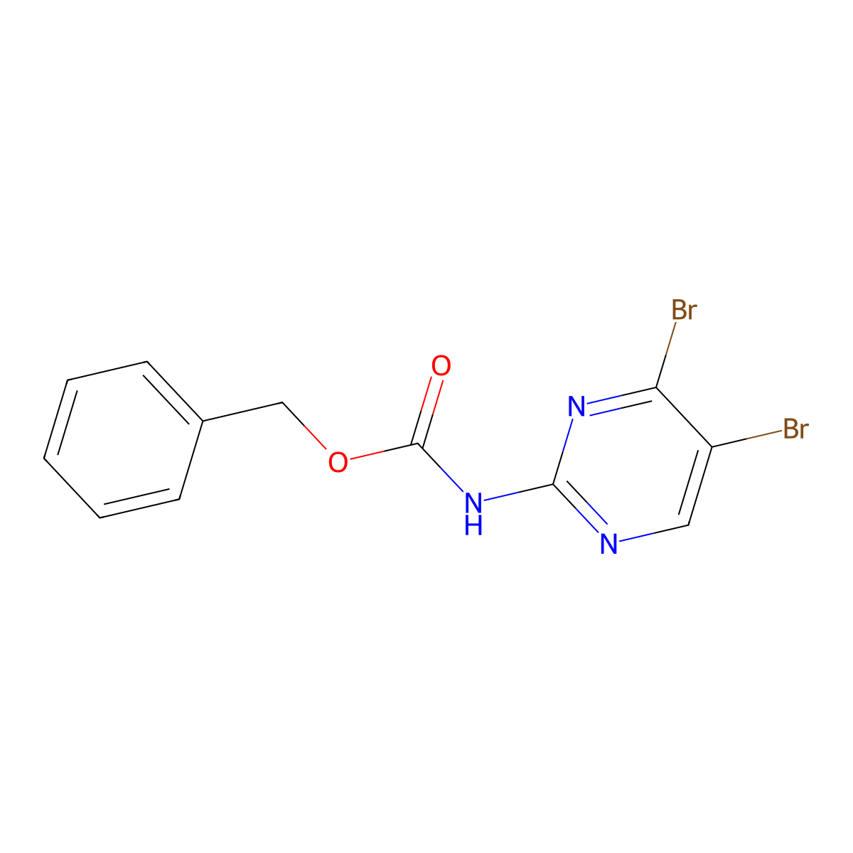 benzyl N-(4,5-dibromopyrimidin-2-yl)carbamate molecular structure, CAS 2680889-71-6
