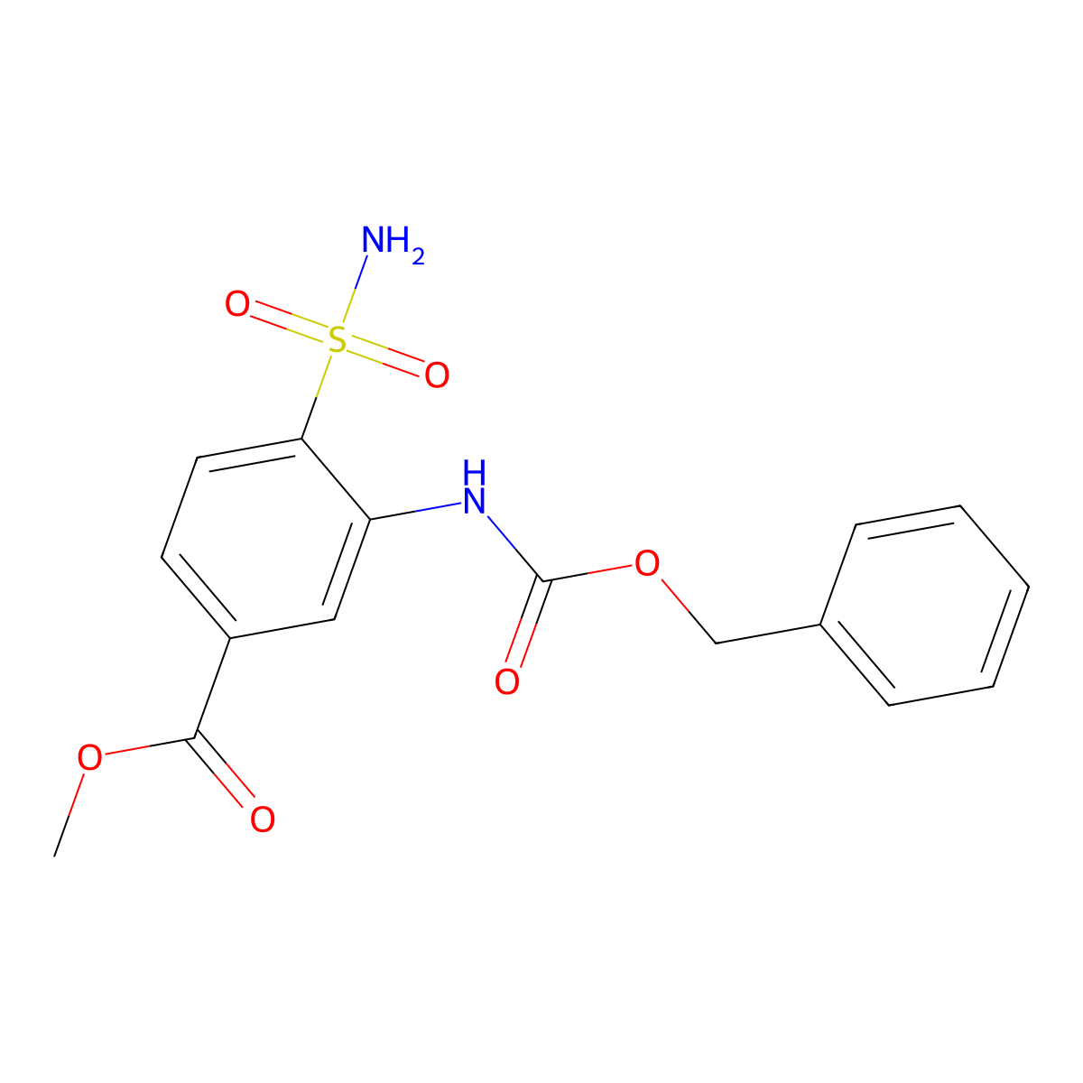 Methyl 3-{[(benzyloxy)carbonyl]amino}-4-sulfamoylbenzoate molecular structure, CAS 2680889-77-2