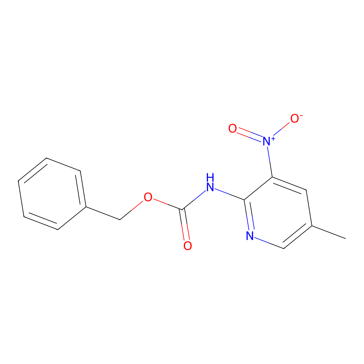 benzyl N-(5-methyl-3-nitropyridin-2-yl)carbamate molecular structure, CAS 2680889-85-2