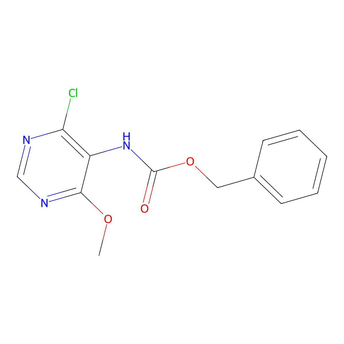 benzyl N-(4-chloro-6-methoxypyrimidin-5-yl)carbamate molecular structure, CAS 2680889-88-5