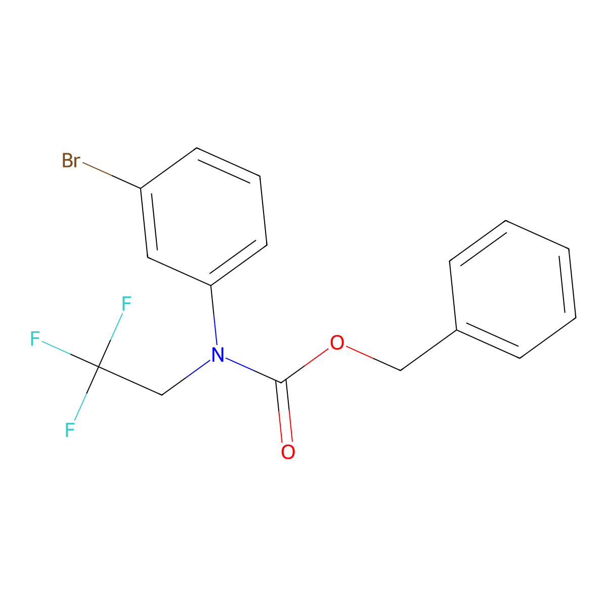 benzyl N-(3-bromophenyl)-N-(2,2,2-trifluoroethyl)carbamate molecular structure, CAS 2680889-90-9
