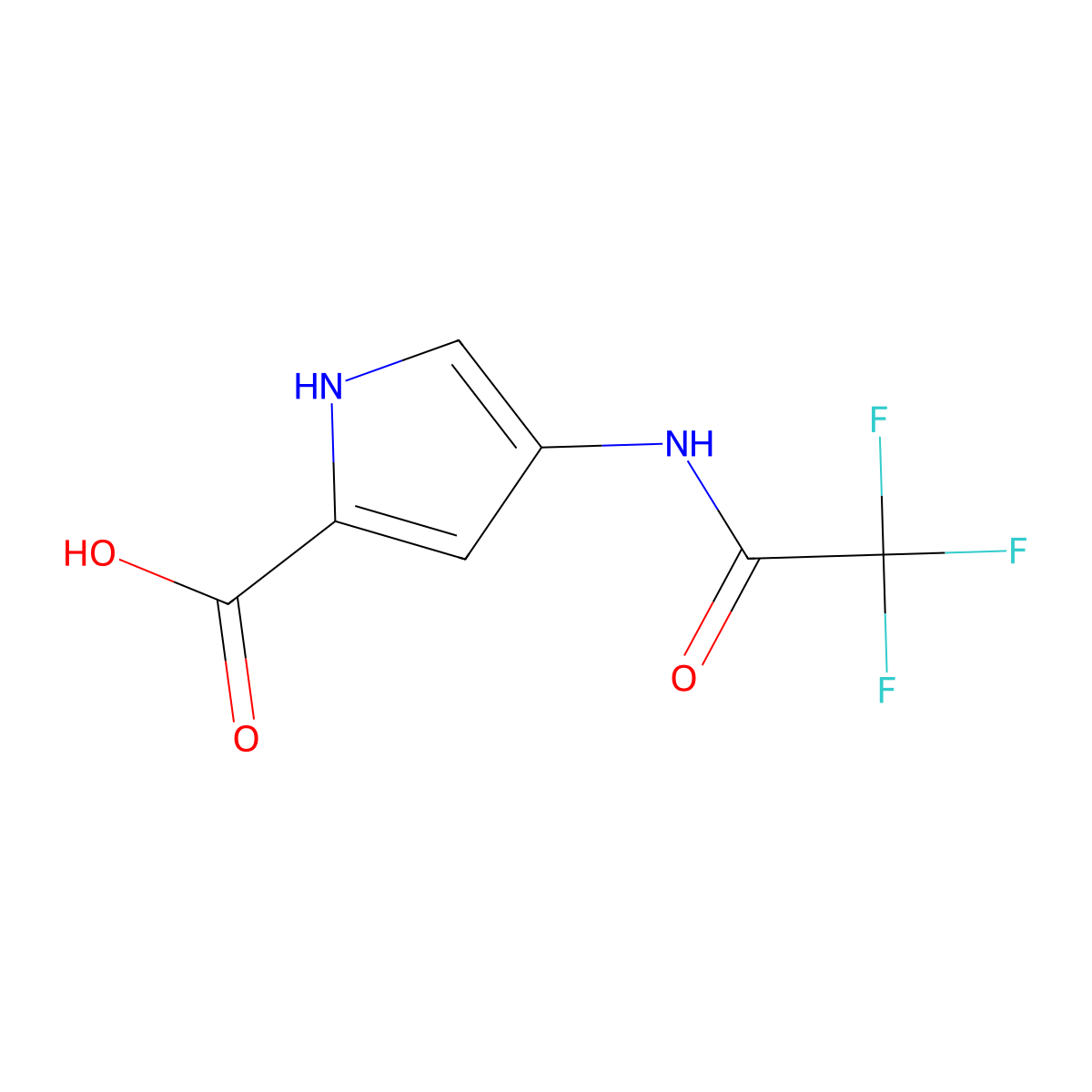 4-(trifluoroacetamido)-1H-pyrrole-2-carboxylic acid molecular structure, CAS 2680889-98-7