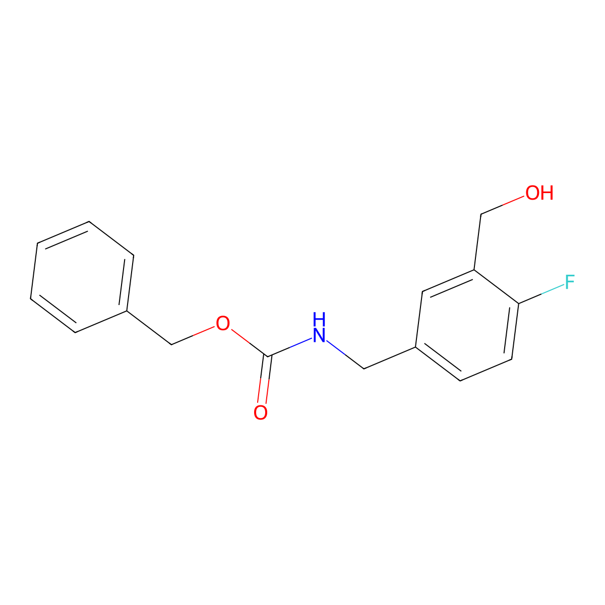 benzyl N-{[4-fluoro-3-(hydroxymethyl)phenyl]methyl}carbamate molecular structure, CAS 2680889-99-8