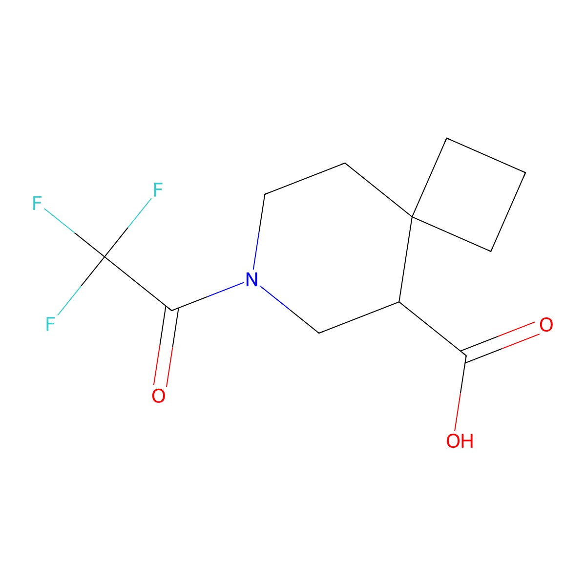7-(Trifluoroacetyl)-7-azaspiro[3.5]nonane-5-carboxylic acid molecular structure, CAS 2680890-02-0