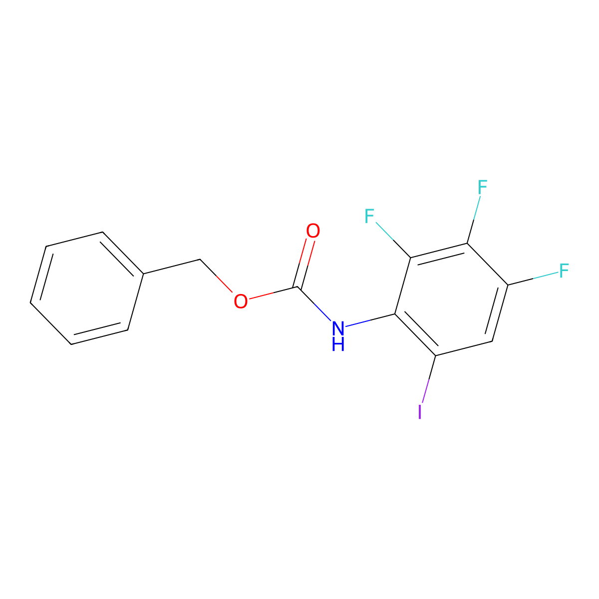 benzyl N-(2,3,4-trifluoro-6-iodophenyl)carbamate molecular structure, CAS 2680890-08-6