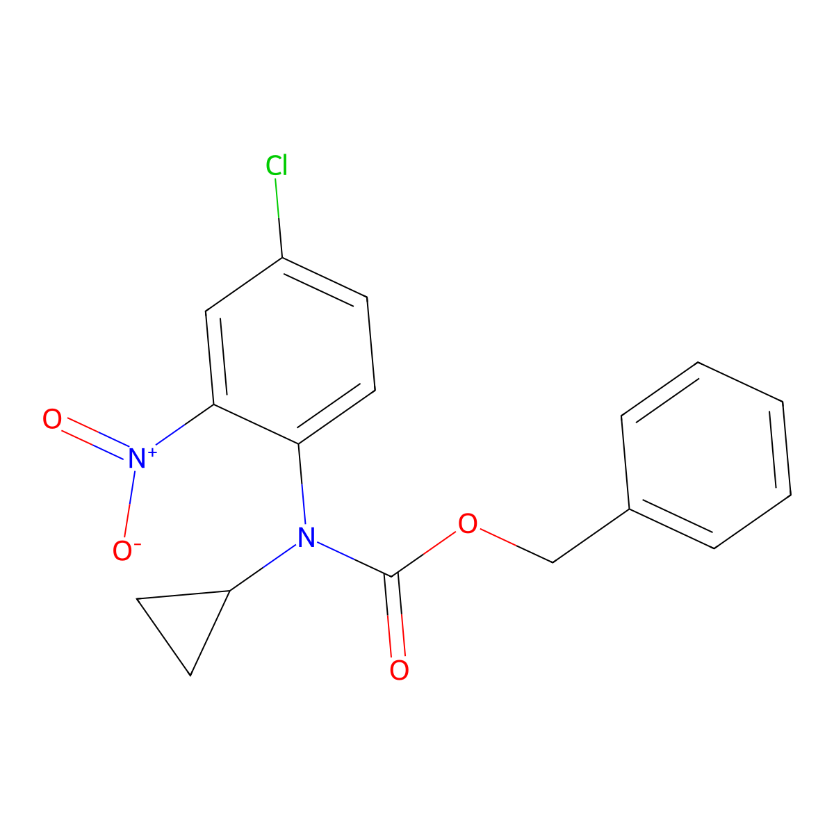 benzyl N-(4-chloro-2-nitrophenyl)-N-cyclopropylcarbamate molecular structure, CAS 2680890-10-0