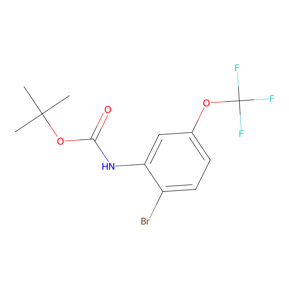 tert-butyl N-[2-bromo-5-(trifluoromethoxy)phenyl]carbamate molecular structure, CAS 2680890-17-7