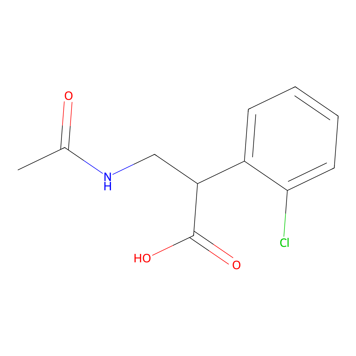 2-(2-Chlorophenyl)-3-acetamidopropanoic acid molecular structure, CAS 2680890-21-3