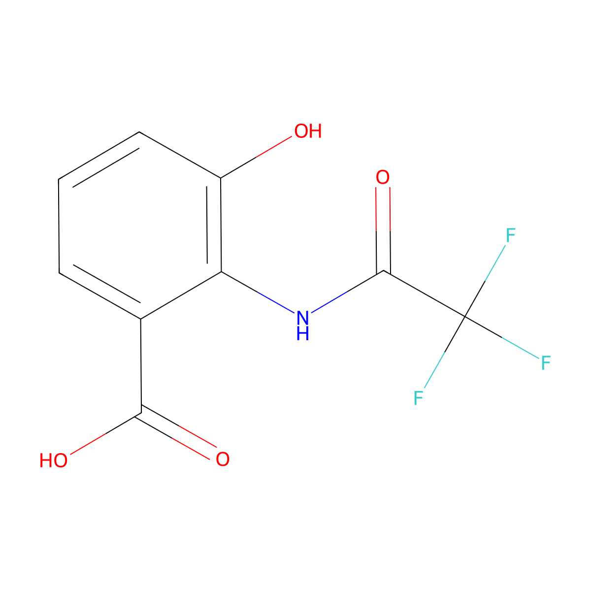 3-Hydroxy-2-(2,2,2-trifluoroacetamido)benzoic acid molecular structure, CAS 2680890-40-6