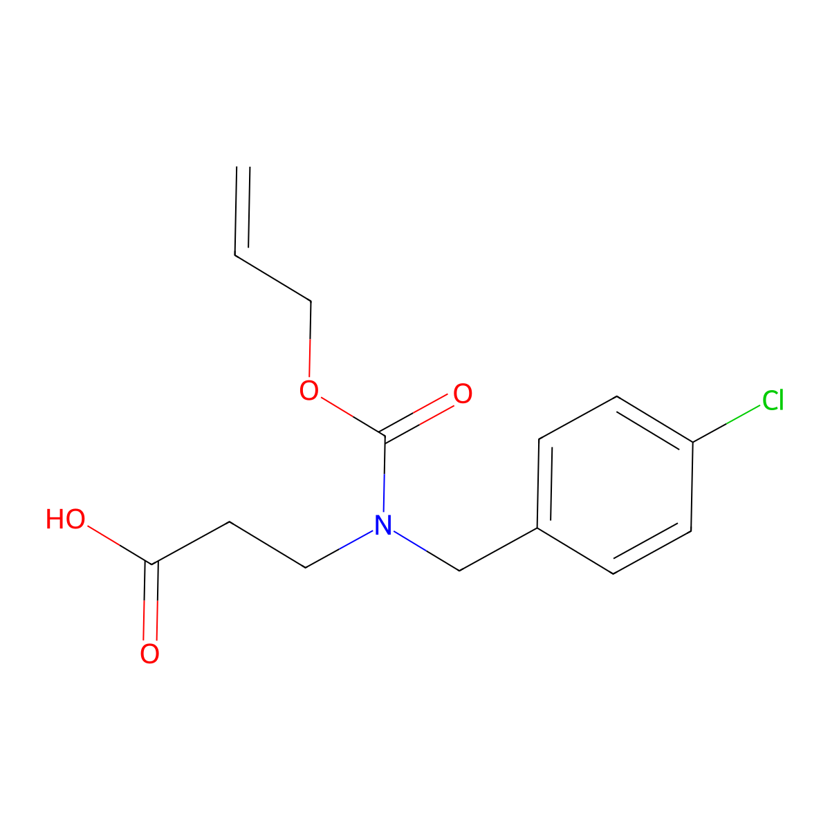 3-{[(4-Chlorophenyl)methyl][(prop-2-en-1-yloxy)carbonyl]amino}propanoic acid molecular structure, CAS 2680890-47-3