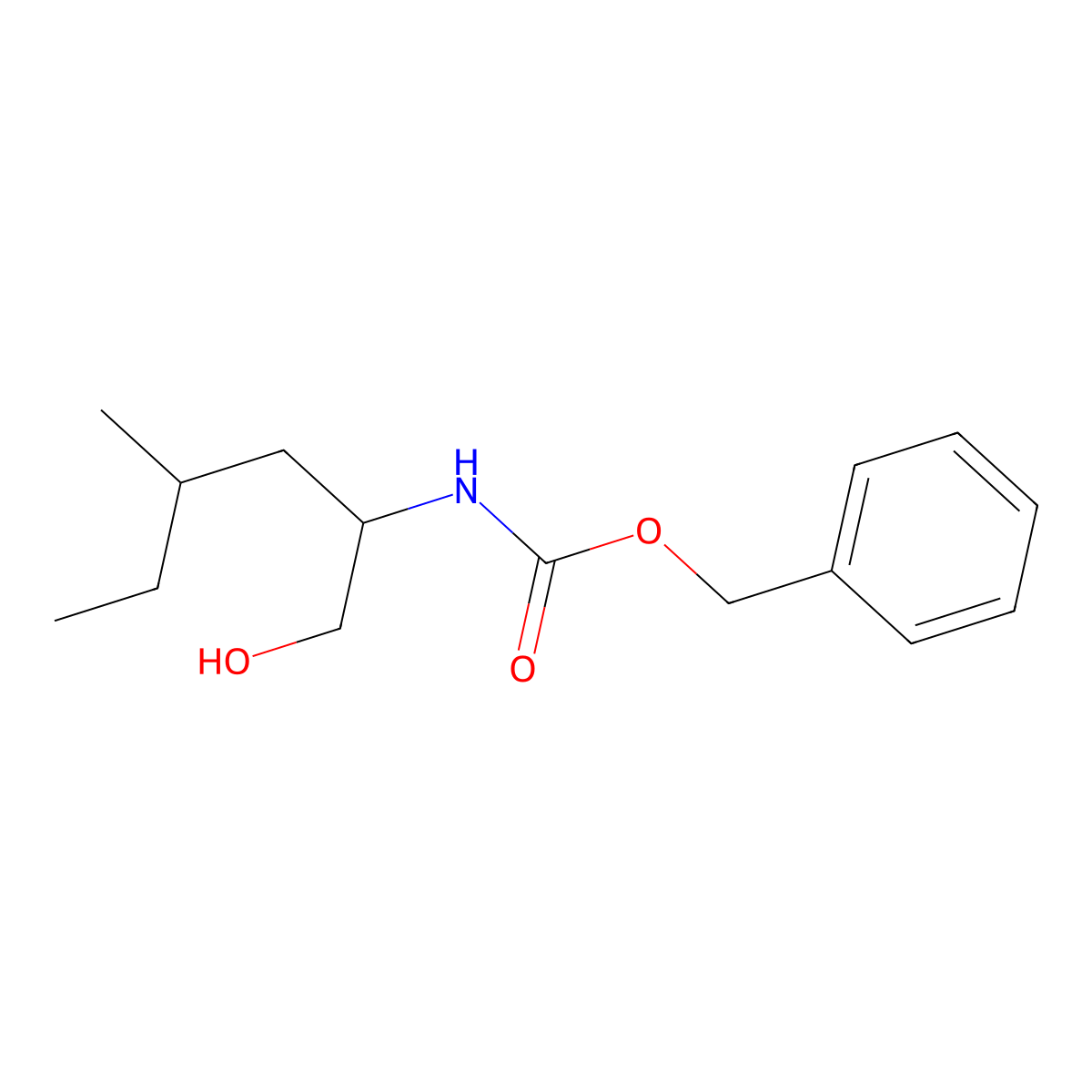 benzyl N-(1-hydroxy-4-methylhexan-2-yl)carbamate molecular structure, CAS 2680890-52-0