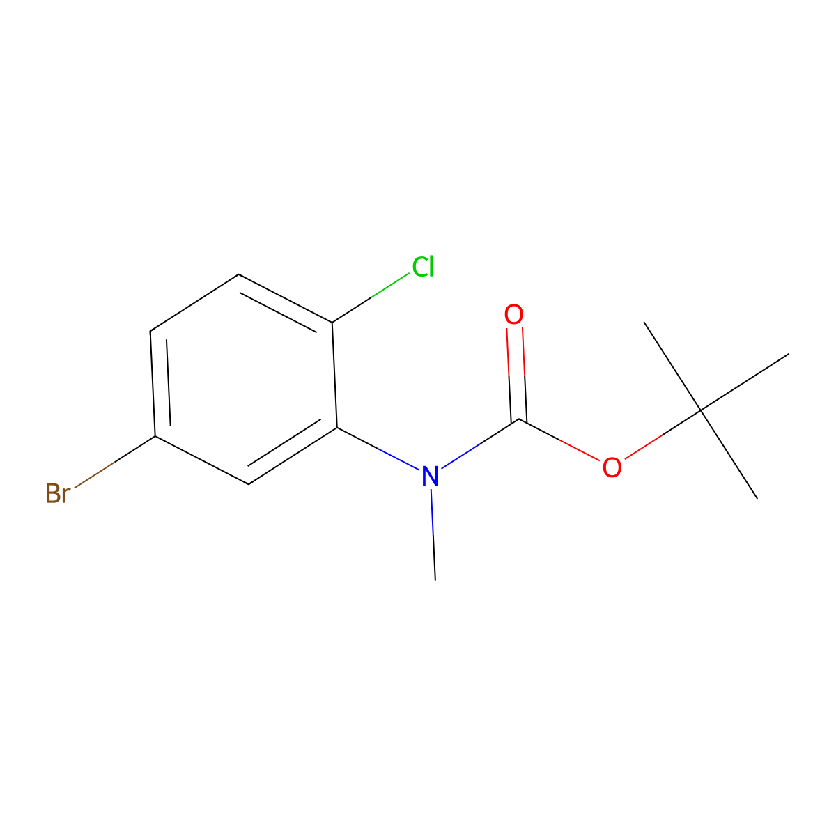 tert-butyl N-(5-bromo-2-chlorophenyl)-N-methylcarbamate molecular structure, CAS 2680890-53-1
